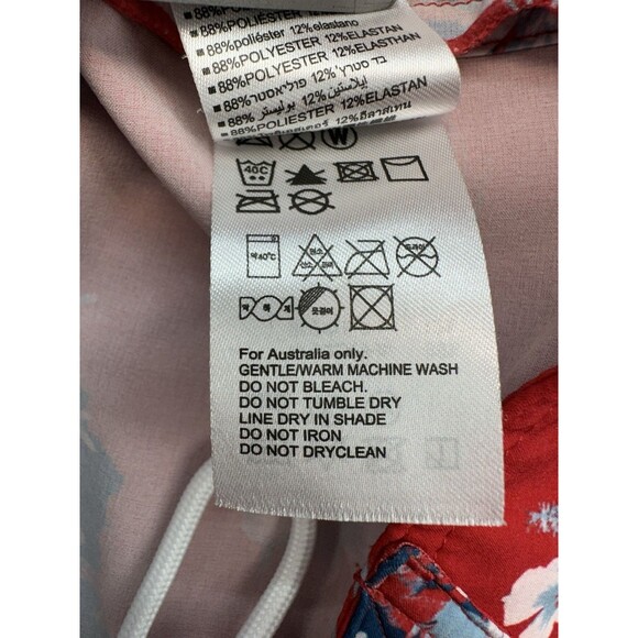 Oakley Tropical Bloom Men's 33 x 7 Swim Board Shorts Red Multicolor Thin Lace Up - Picture 8 of 13